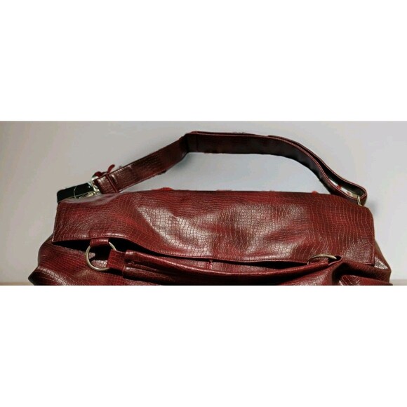 SISY Large Handbag Burgundy Zip Pockets Nwt - Picture 11 of 15